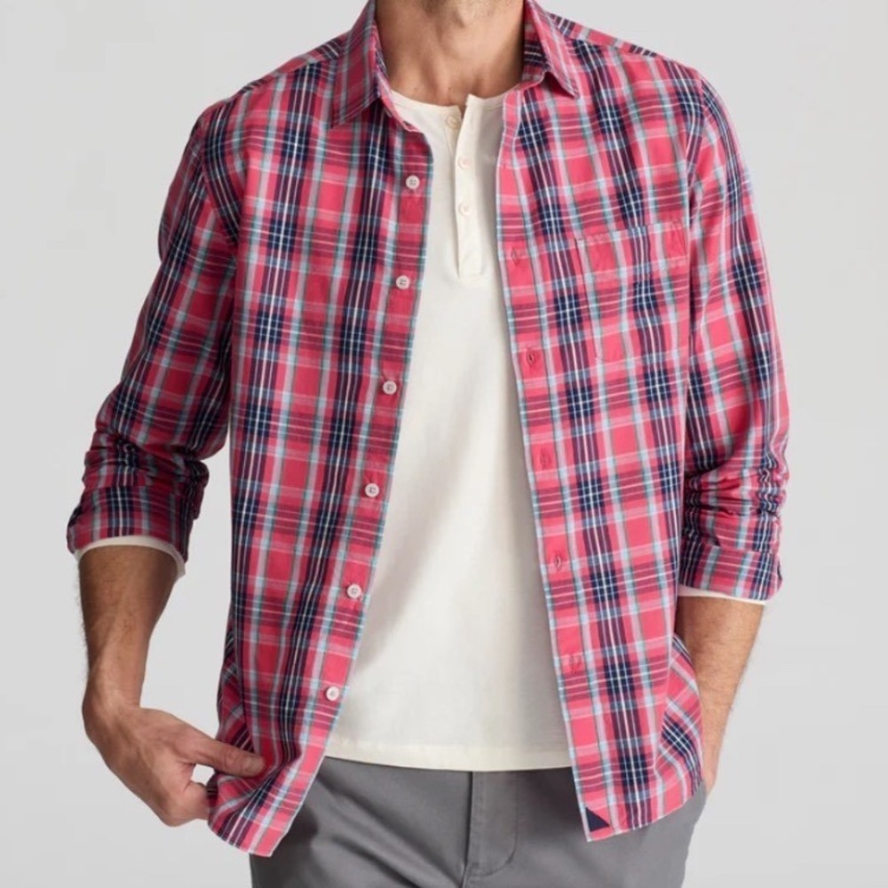 UNTUCKit Santa Barbara Long Sleeve Tall Plaid Button Down Shirt XXLarge NEW